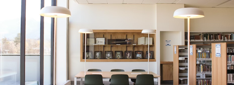 Third floor Logan Library seating area.